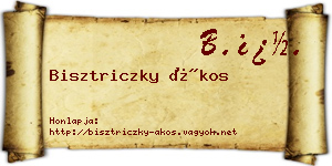 Bisztriczky Ákos névjegykártya