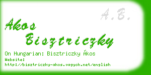akos bisztriczky business card
